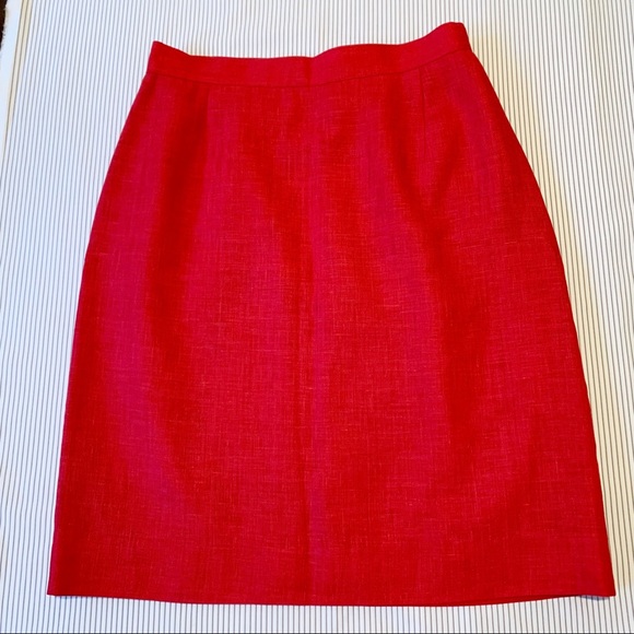 Vintage Red Linen Skirt 1970's Edie Johne, Step back in time, Made in Canada - Picture 4 of 10
